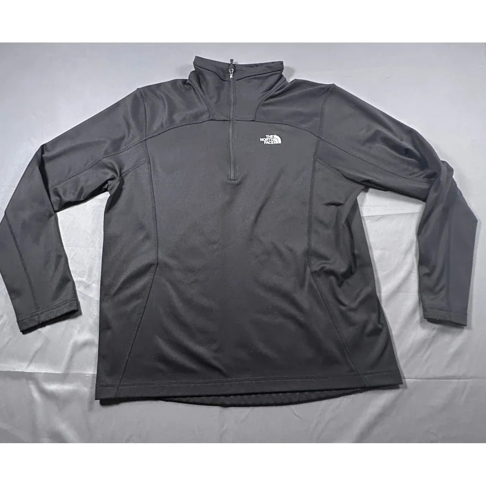 The North Face Mens Black Quarter Zip Pullover Fleece Jacket Size Large